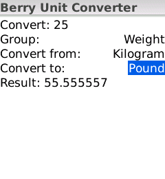BerryUnitConverter screenshot